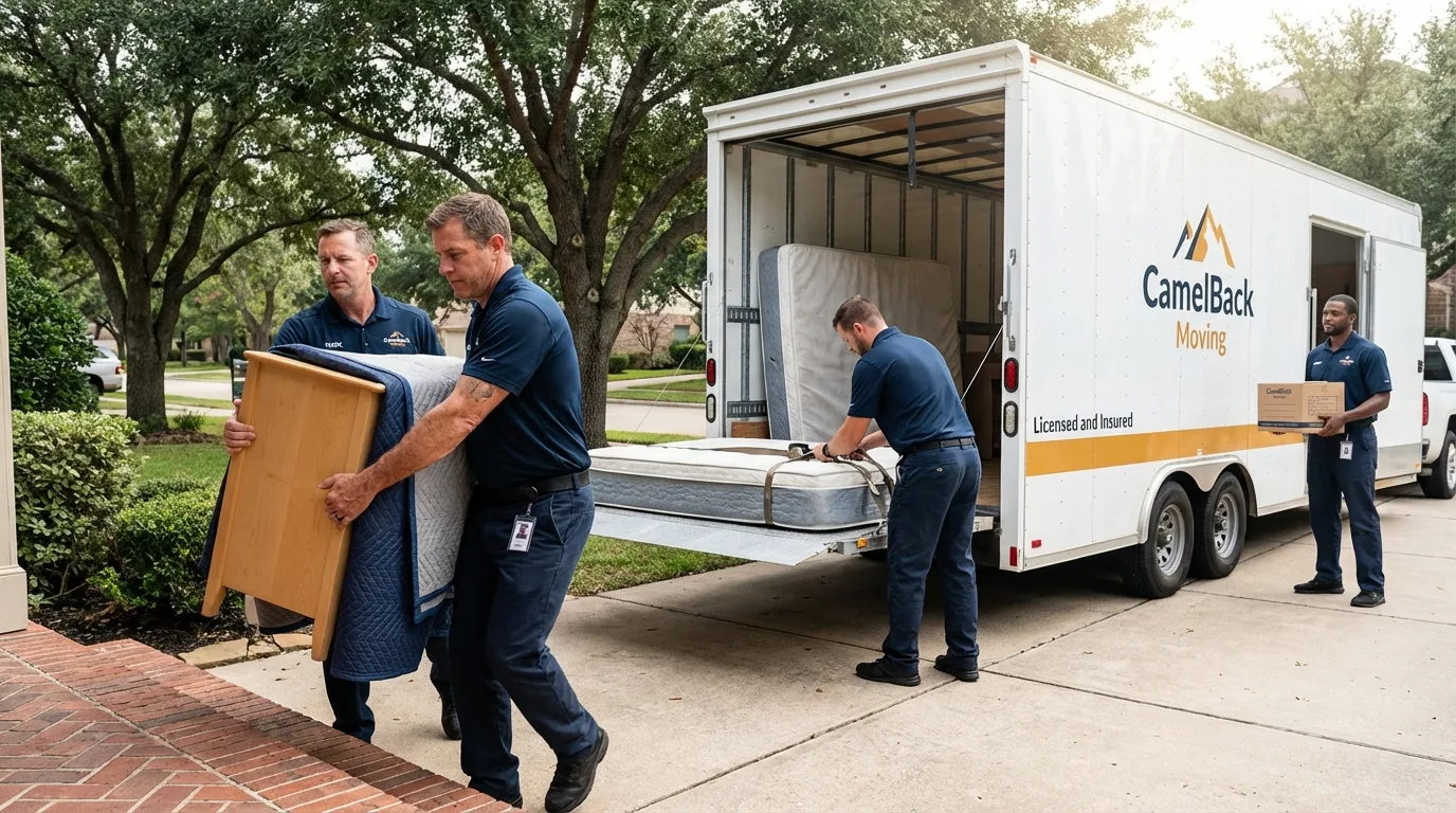 Crew loading residential truck for cross-state move from Raven, VA